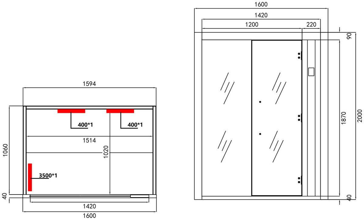 Infrarotkabine Sauna Alaska 2 Personen - Naturfarben, Basics, Glas/Holz (110/200/160cm) - Sanotechnik