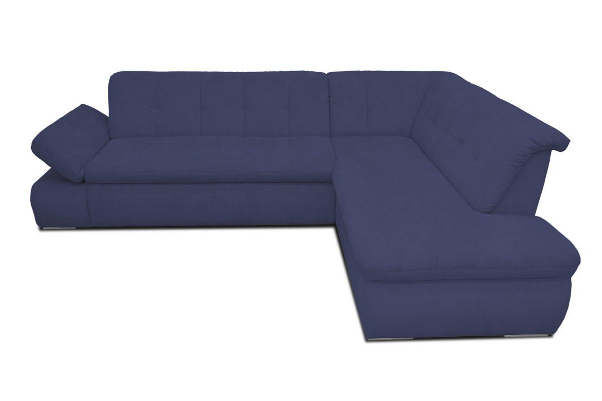 Ecksofa mit Armteilverstellung Moric Dunkelblau Mikrofaser - Chromfarben/Dunkelblau, KONVENTIONELL, Textil (273/216cm) - MID.YOU
