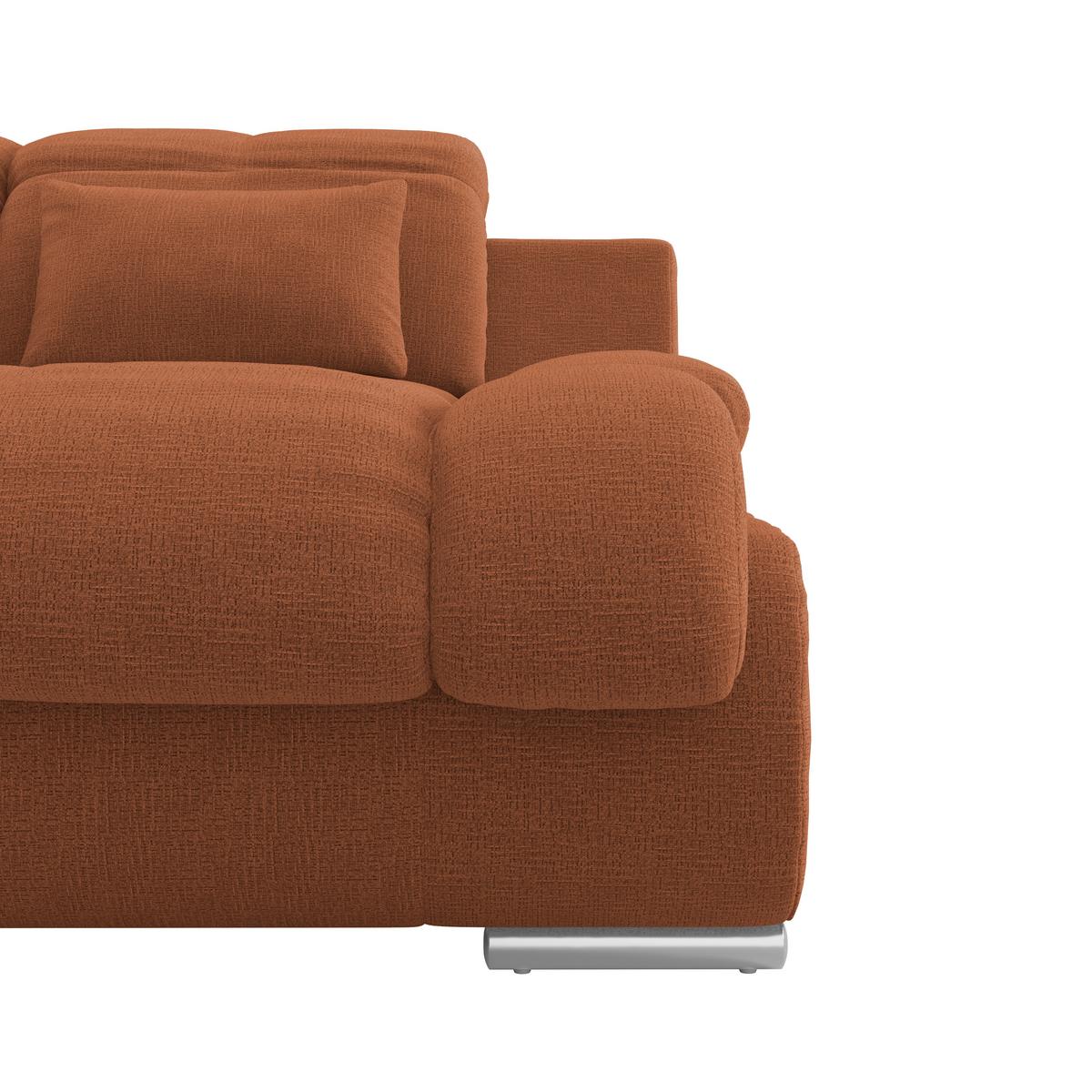 Wohnlandschaft Multi mit Schlaffunktion terracotta - Chromfarben/Dunkelgrau, MODERN, Textil (184/345/228cm) - Luca Bessoni