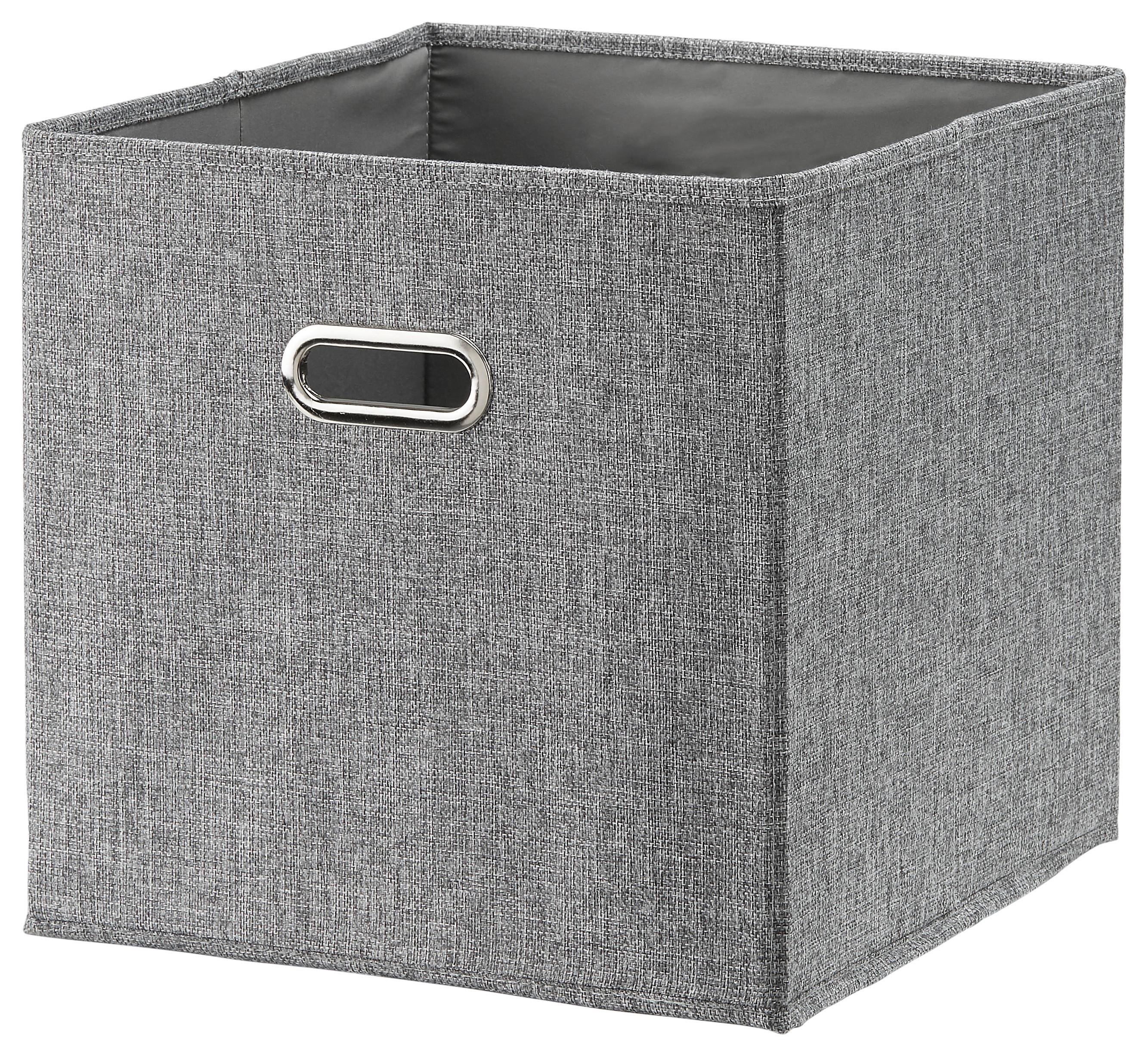 Skladací Box Bobby Ca.34l -Ext- -Akt- -Top- - sivá, Moderný, kartón/textil (33/32/33cm) - Premium Living