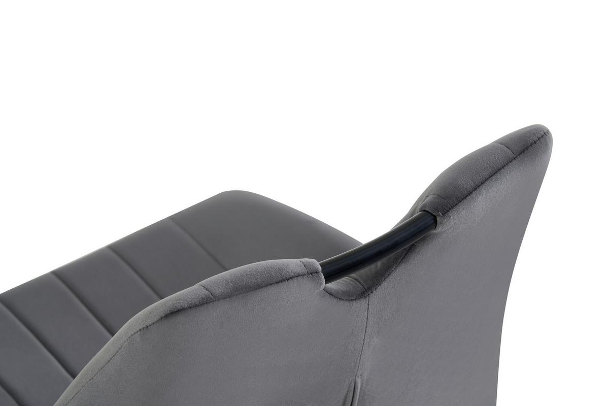 Stuhl-Set Christin Anthrazit B: 52 cm - Anthrazit/Schwarz, MODERN, Textil/Metall (52/75/58cm) - MID.YOU