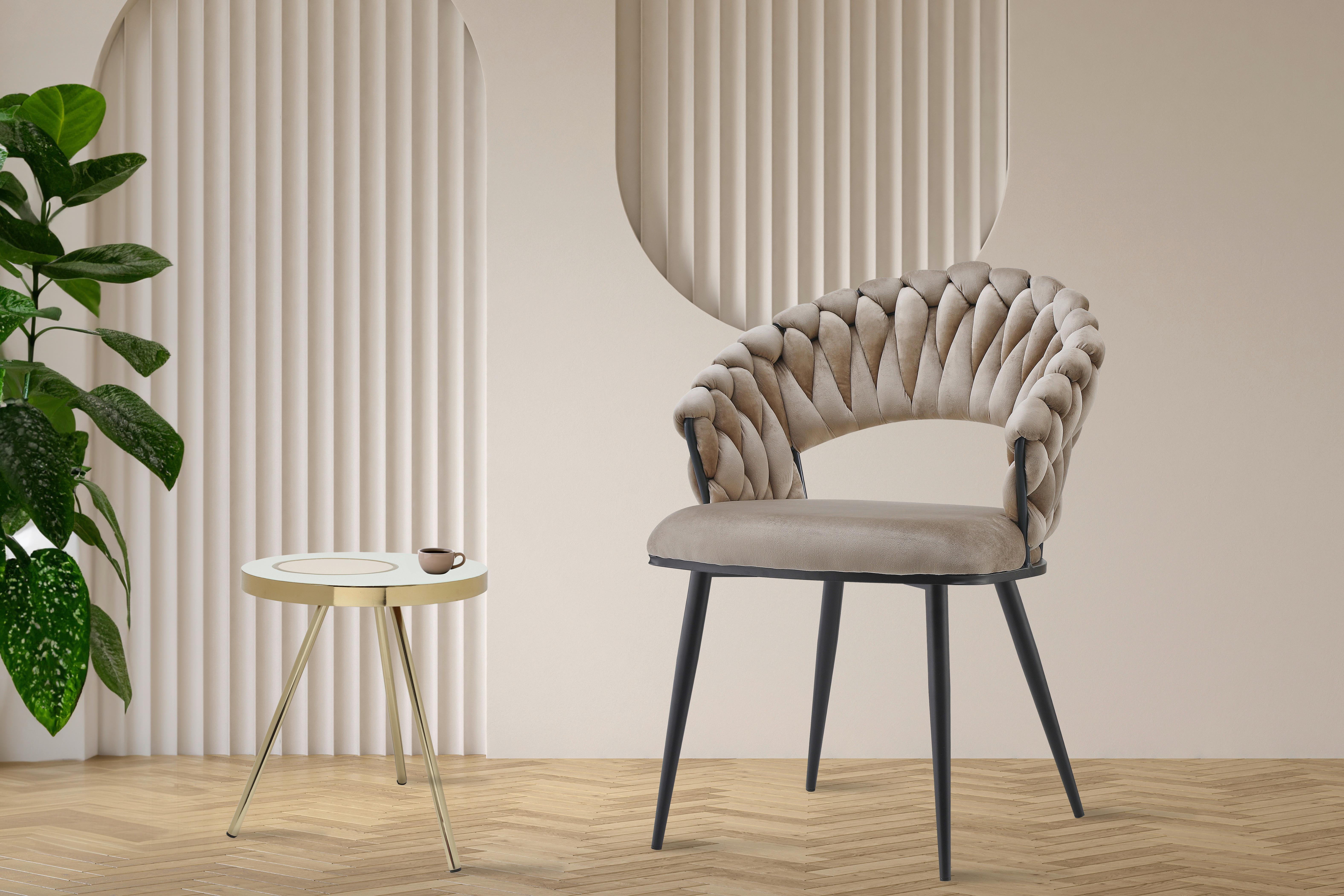 SADA ŽIDLÍ S PODRUČKAMI FINESSE 125 - černá/béžová, Design, kov/plast (61/82/60cm) - Kayoom