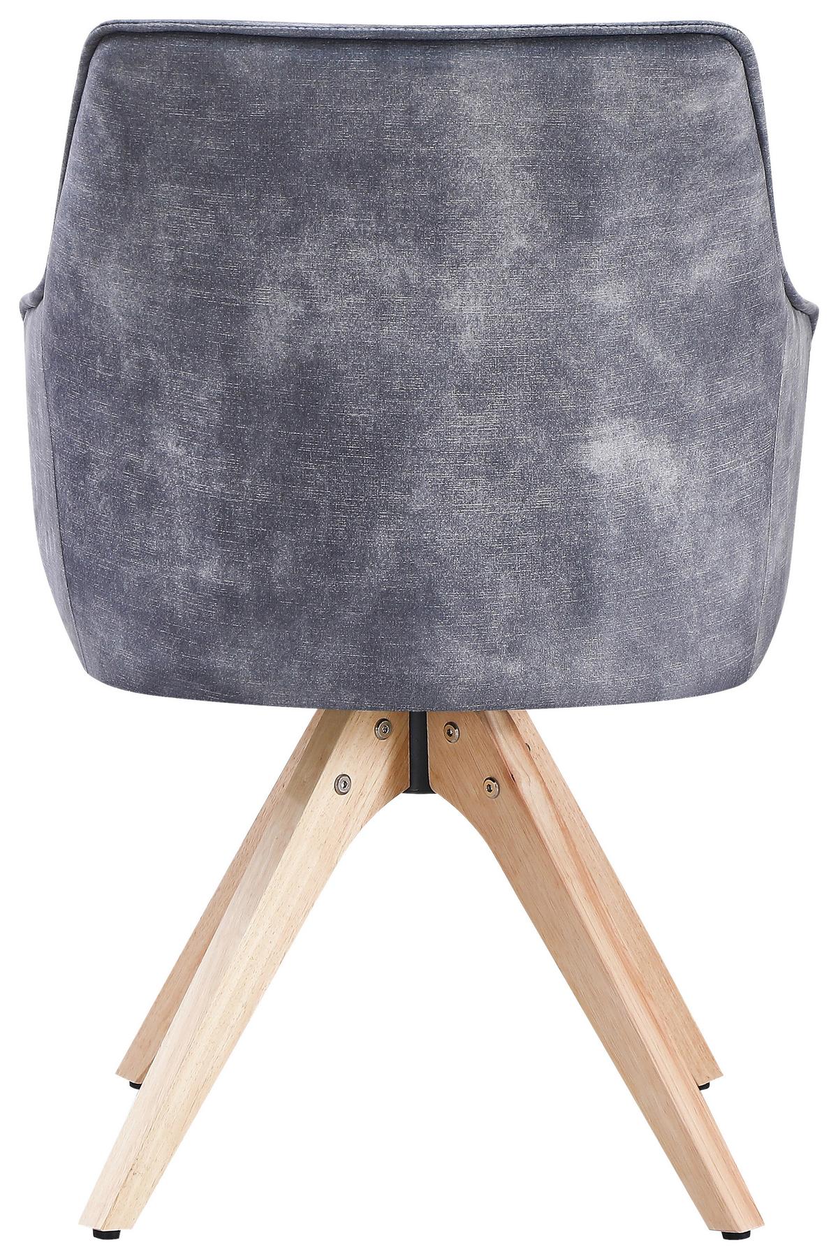 Vierfußstuhl Lisa Grau Echtholz Beine - Naturfarben/Grau, KONVENTIONELL, Holz/Textil (62/83/63cm)