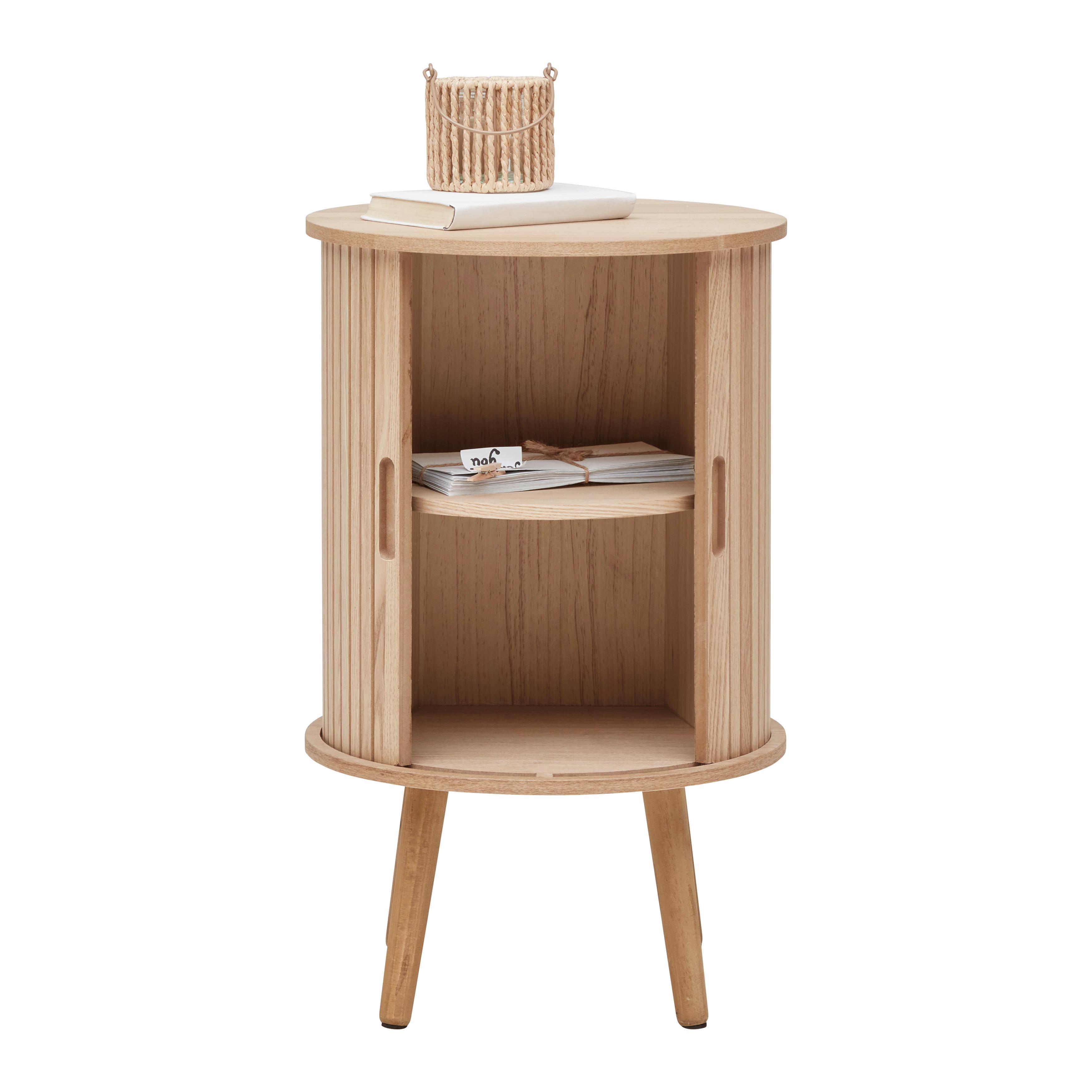 Nočný stolík SKANDY - prírodná farba, Modern, drevo/kompozitné drevo (40/65/40cm) - Premium Living