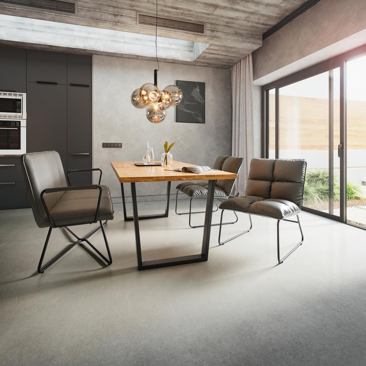 Křeslo Eleina - šedá - šedá/černá, Moderní, kov/textil (71/82/70cm) - Bessagi Home