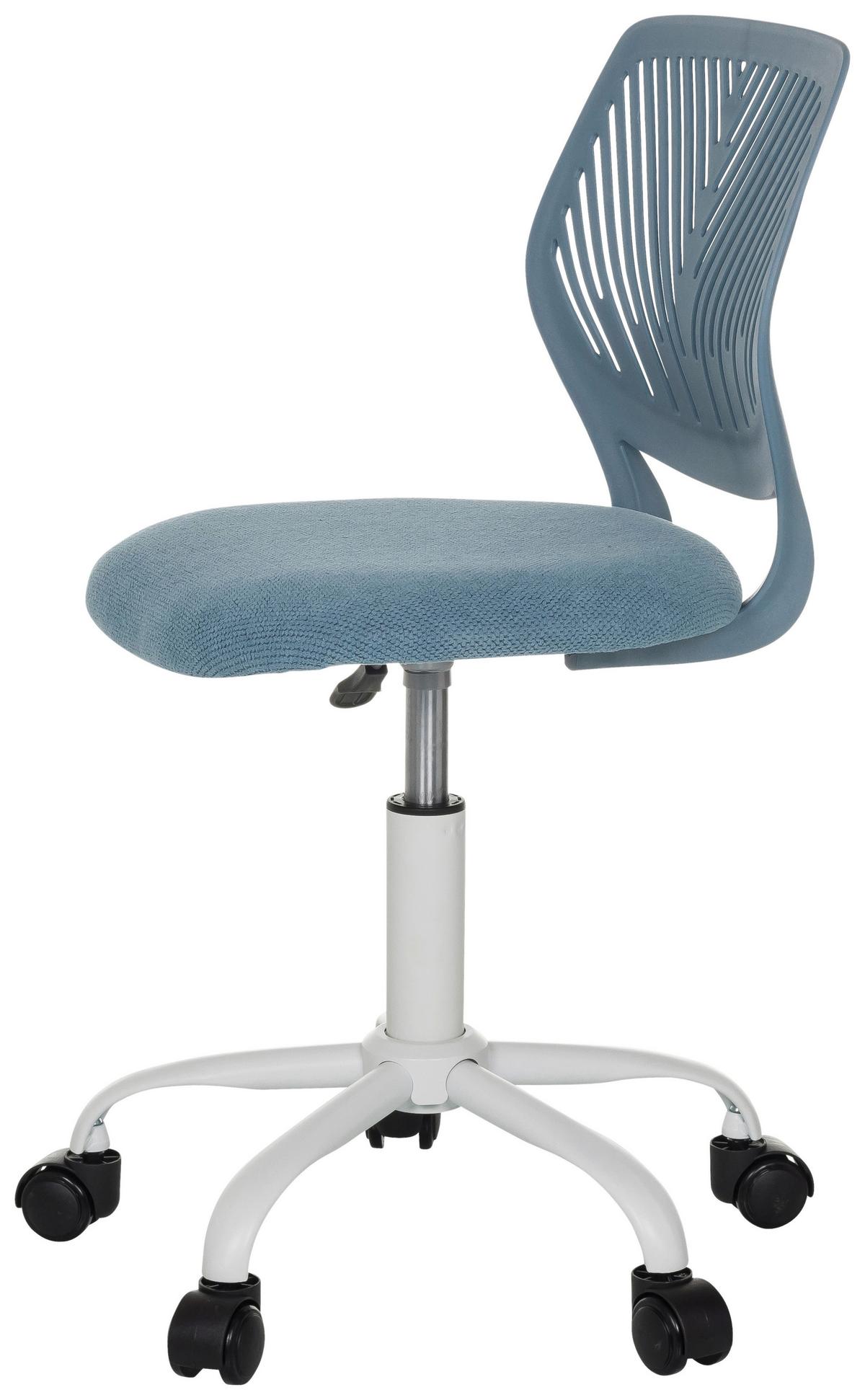 Jugenddrehstuhl Kid QW Blau B: 51 cm - Blau/Weiß, MODERN, Kunststoff/Textil (51/75 - 85/51cm) - MID.YOU