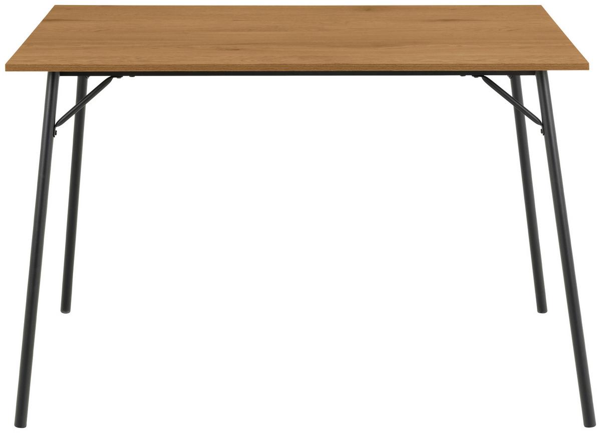 Esstisch Peru - Eichefarben/Schwarz, Design, Holzwerkstoff/Metall (120/75/80cm) - MID.YOU