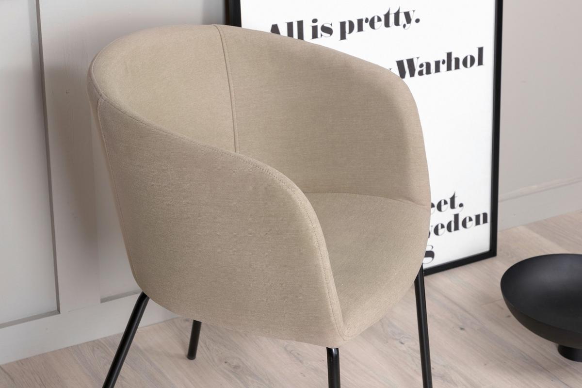 Stuhl Berit - Beige/Schwarz, Design, Holz/Kunststoff (55/78/55cm) - Livetastic