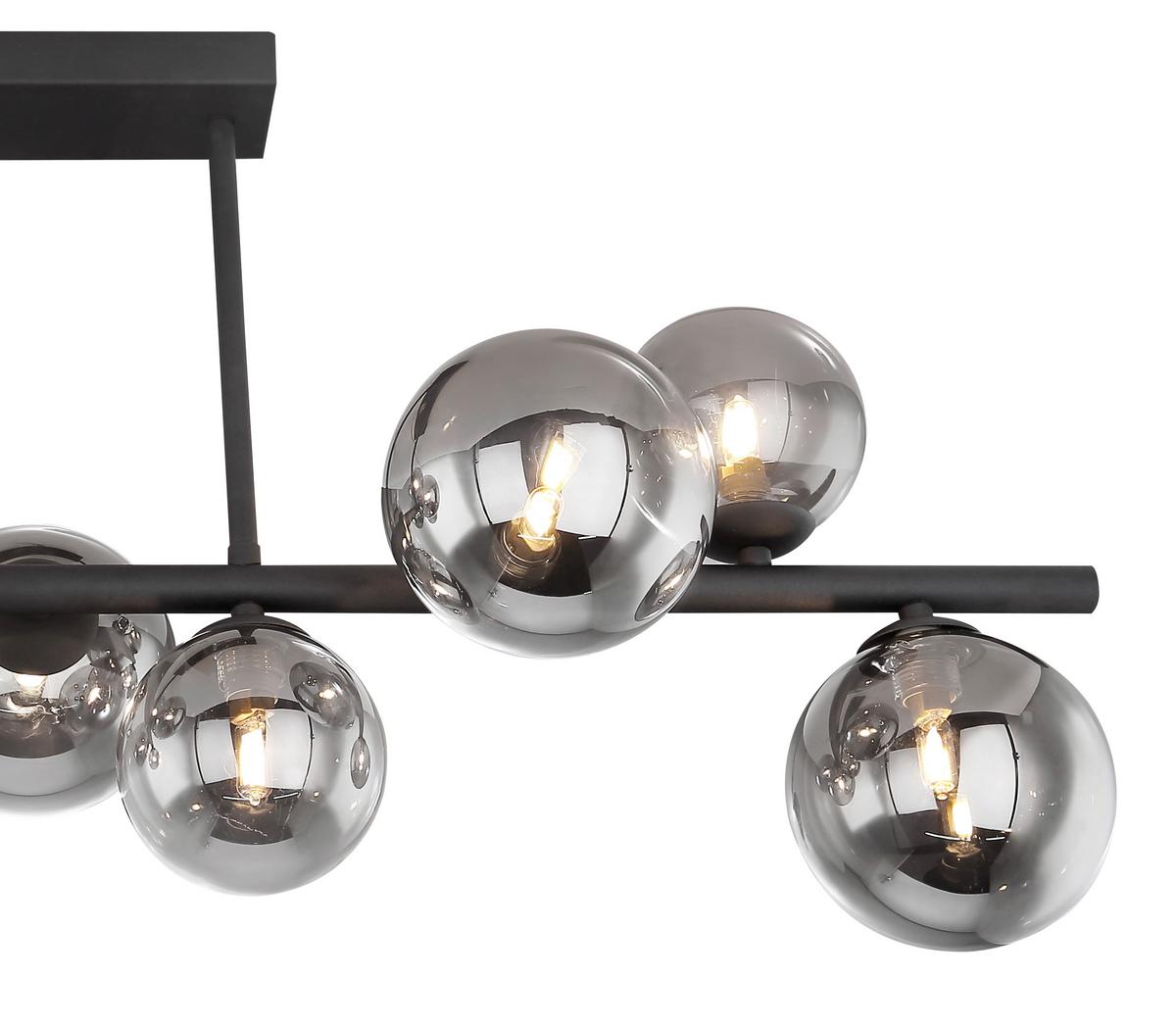 Led Mennyezeti Lámpa 56133-9d - fekete, Design, Üveg/fém (86/30/35,8cm) - Globo
