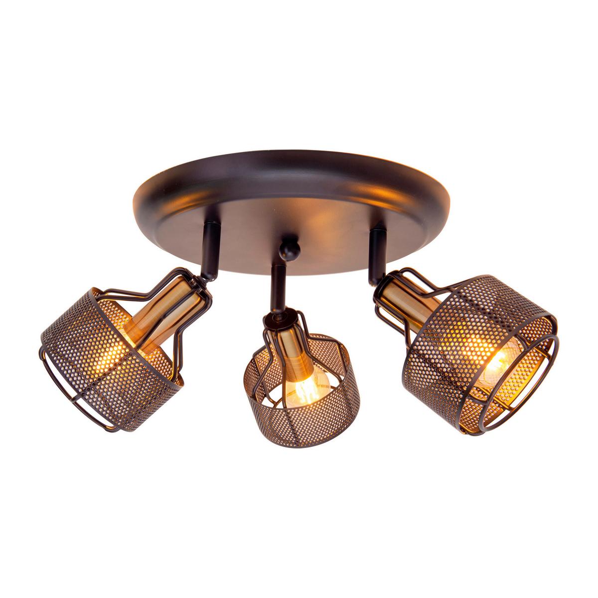 Deckenleuchte Deckenleuchte - Goldfarben/Schwarz, Natur, Metall (12,5cm) - Näve