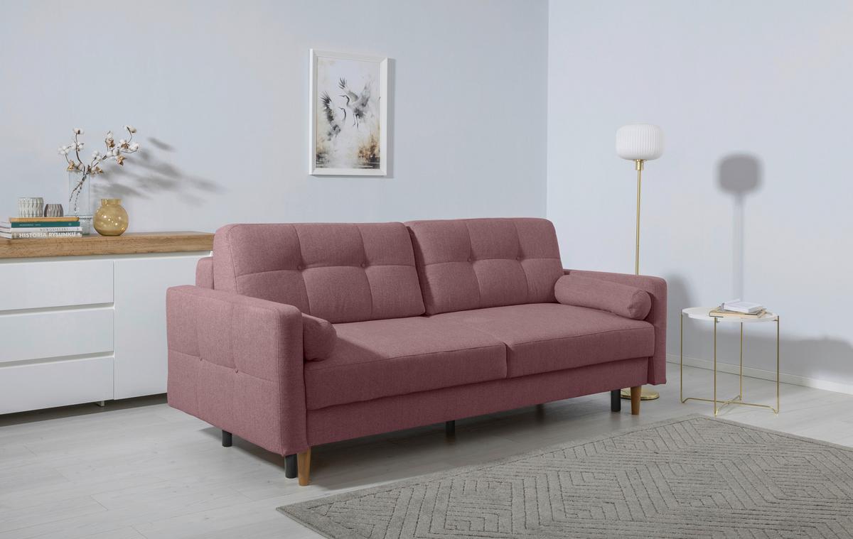 Schlafsofa Noret, Beere B: 222 Cm - Beere/Buchefarben, Design, Textil (222/93/99cm) - MID.YOU