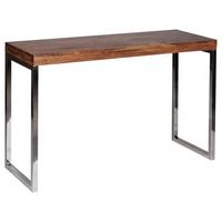 Stolík z masívneho dreva guna š: 120cm - chrómová/farba indického palisandra, Modern, kov/drevo (120/45/76cm) - MID.YOU