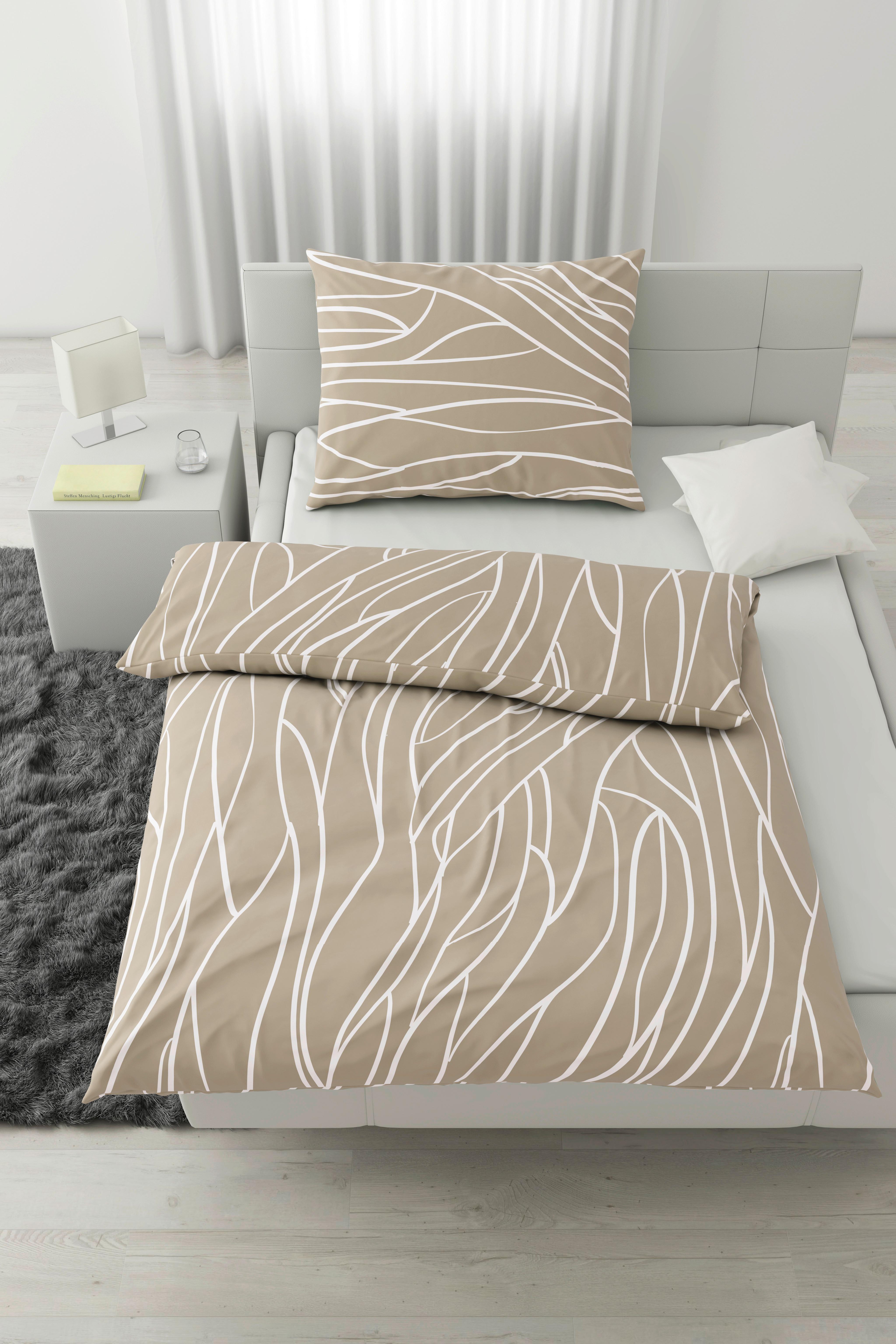 Posteľná bielizeň Juliane, 70/90 140/200cm - svetlohnedá, Konventionell, textil (140/200cm) - Mömax