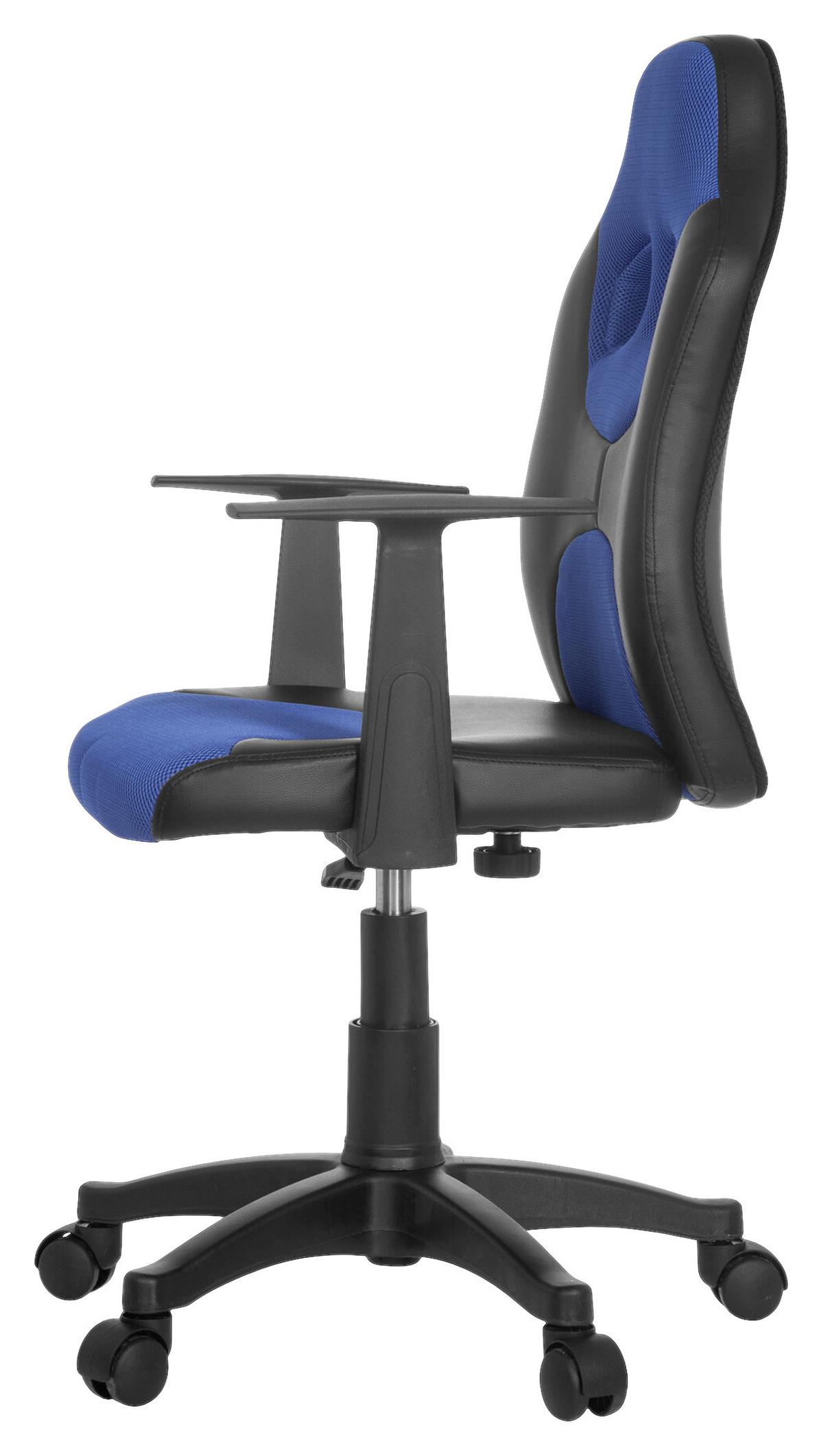 Jugenddrehstuhl Kid Racer Al Blau/Schwarz - Blau/Schwarz, Basics, Kunststoff (54/90-100/48cm) - MID.YOU