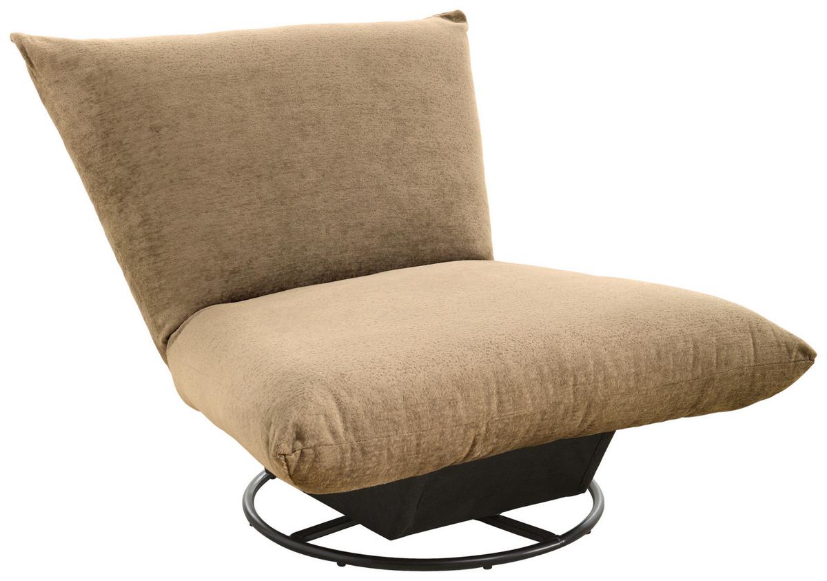 Relaxsessel Cremona Polyester Hellbraun - Hellbraun/Schwarz, Design, Textil (100/78/96cm) - Livetastic