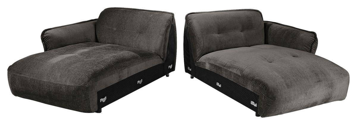 Bigsofa Fluffy, Anthrazit B: 285 Cm - Anthrazit/Schwarz, MODERN, Textil (285/87/184cm) - Trendmanufaktur