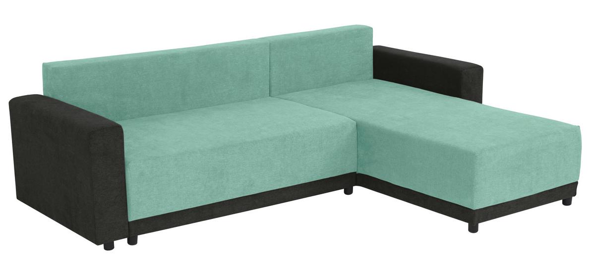 Ecksofa Time Anthrazit, Mintgrün S: 178x248 Cm - Anthrazit/Schwarz, Design, Textil (178/248cm) - MID.YOU