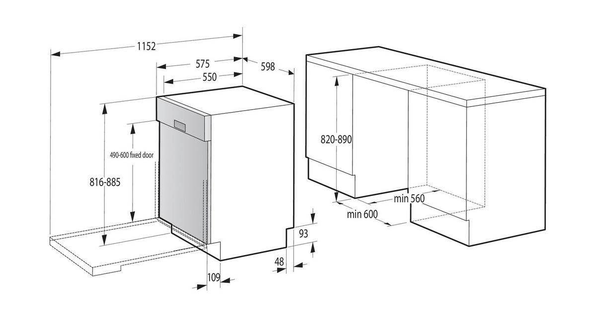 Einbau-geschirrspüler Gi643d90 B: 59,8 Cm Teilintegriert - Edelstahlfarben, Basics, Kunststoff/Metall (59,8/81,5/55,5cm) - Gorenje