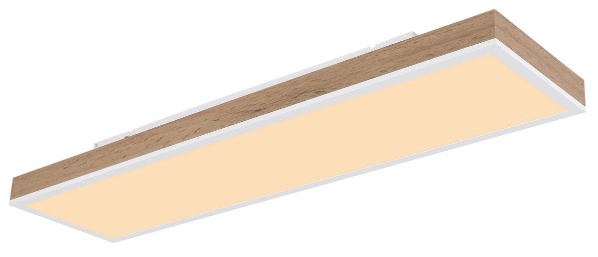 Led-deckenleuchte 416080wwd4-Cct - Dunkelbraun/Opal, Natur, Holzwerkstoff/Kunststoff (80/20/7,8cm) - Globo