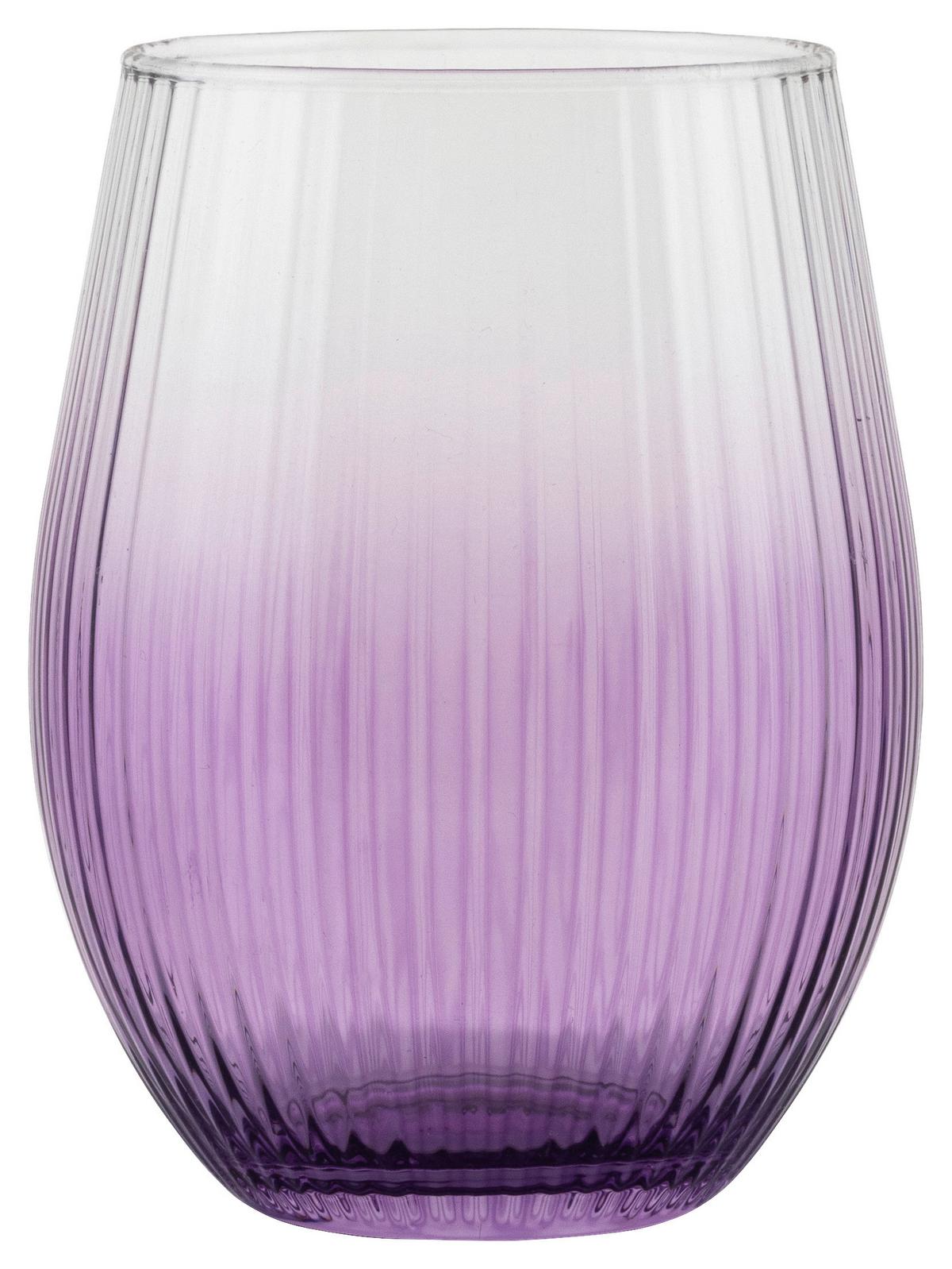 Trinkglas Jessi ca. 610 ml - Gelb/Flieder, MODERN, Glas (9.6/12.5cm) - Luca Bessoni