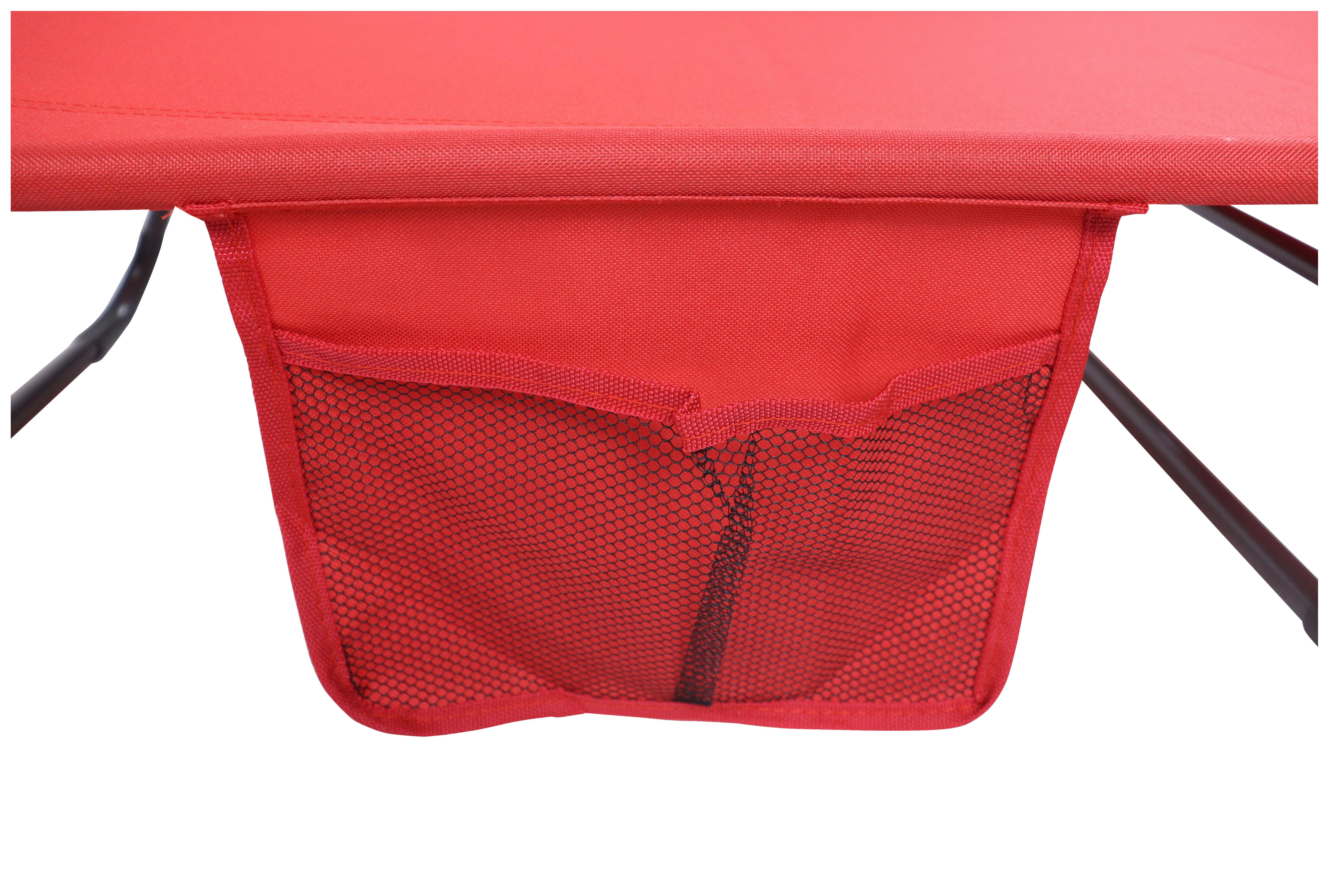 Gartenliege Bindox L Rot B: 55 cm - Rot, MODERN, Kunststoff/Textil (55/24/185cm) - Ambia Garden