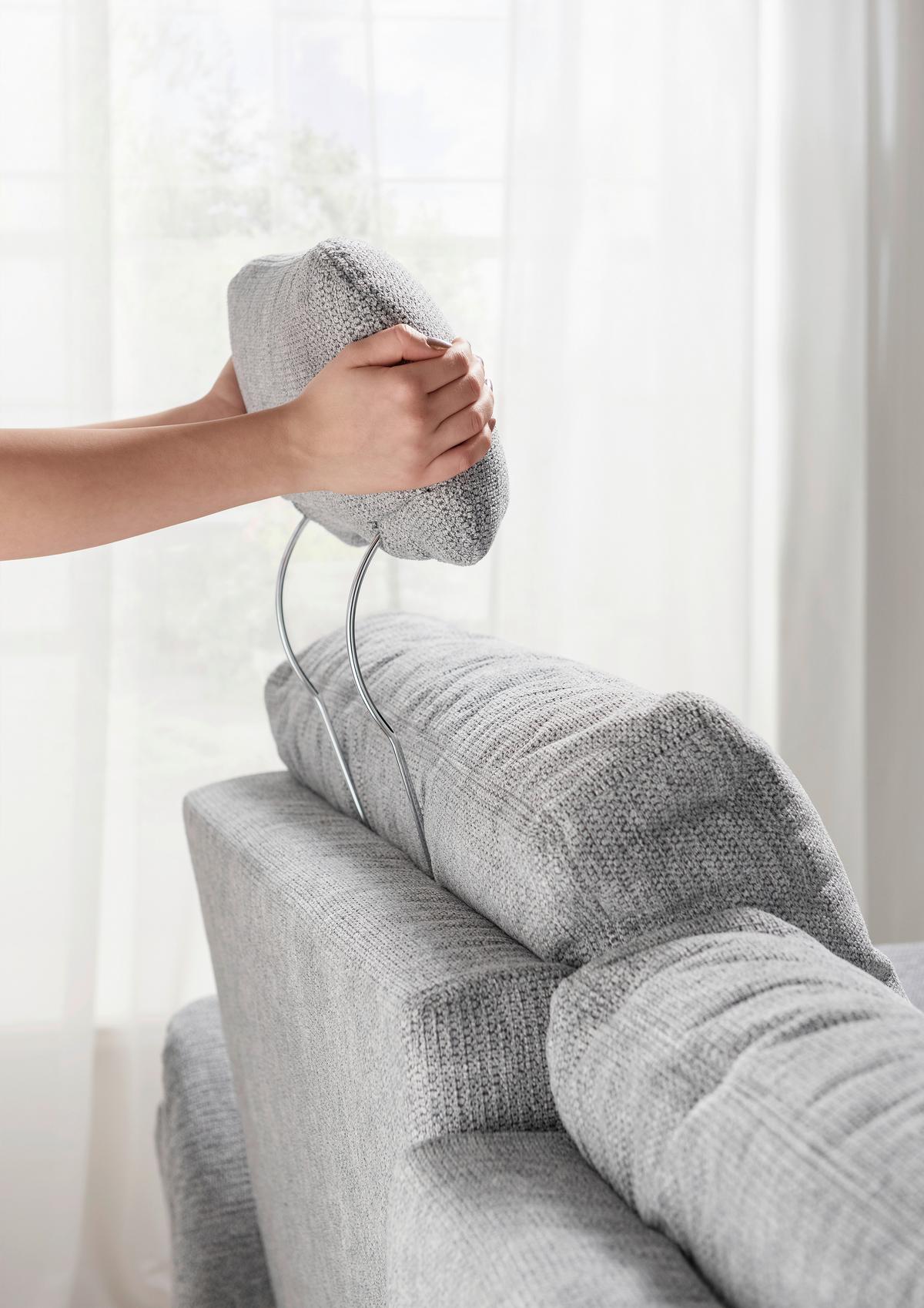 Ecksofa Brizzini Silberfarben S: 264x206 Cm - Silberfarben/Naturfarben, MODERN, Textil (264/206cm) - Livetastic