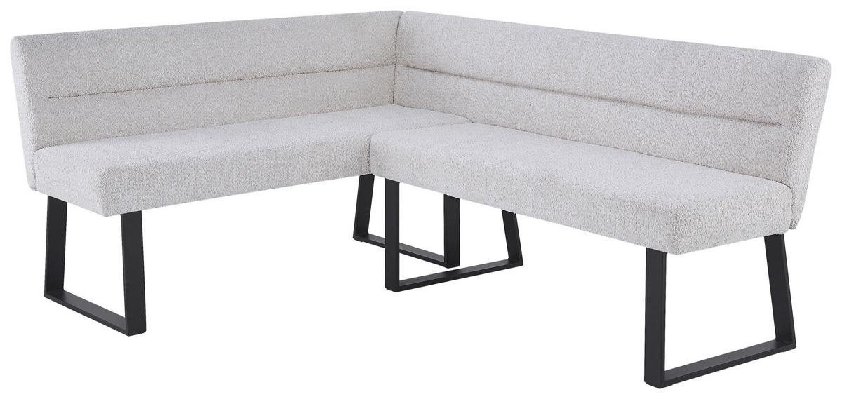 Eckbank Kea Beige, S: 150x190 Cm - Beige/Schwarz, KONVENTIONELL, Textil/Metall (150/190cm) - MID.YOU
