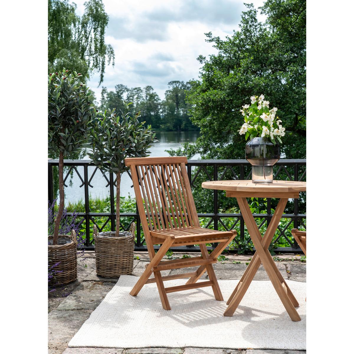 GARTENSTUHL-SET Toledo Braun B: 46 cm - Teakfarben, MODERN, Holz (46/89/62cm) - Gardenson