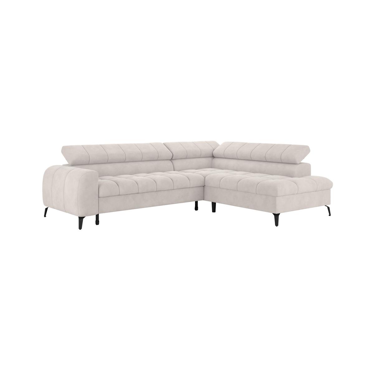 Ecksofa Volf Rechts New Weiß, S: 261x203 cm - Schwarz/Weiß, Trend, Kunststoff/Textil (261/203cm)