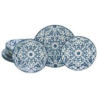 Tafelservice Fresco Blau Blau, Weiß L: 30 cm - Blau/Weiß, Basics, Keramik (30/30/25cm) - Creatable