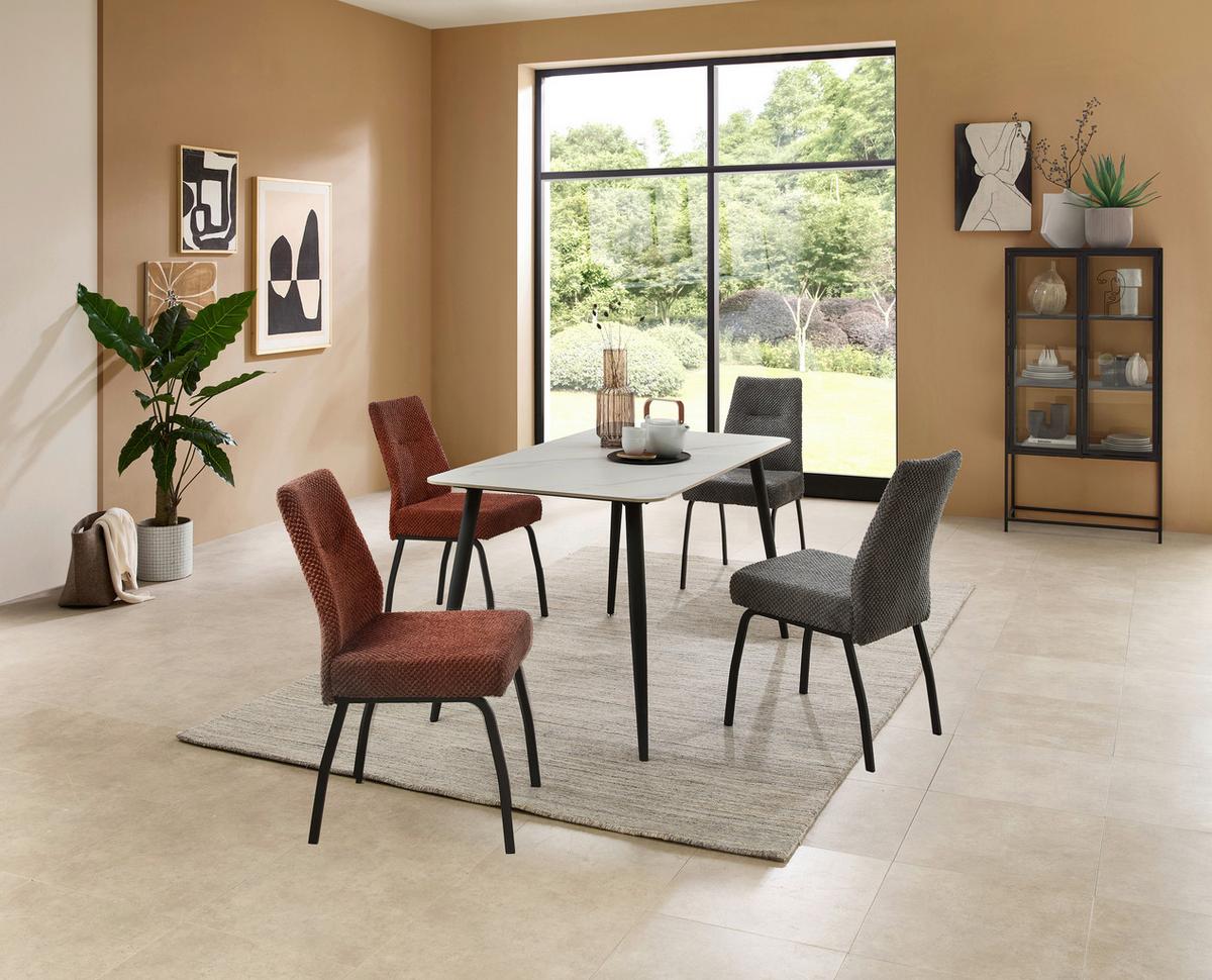 Esstisch Cody 140x76x80 Cm Schwarz/weiß - Schwarz/Weiß, MODERN, Keramik/Metall (140/76/80cm) - MID.YOU