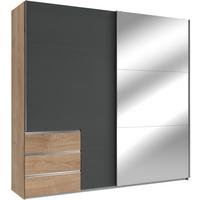 Schwebetürenschrank B: 250 Cm Level, Graphit/eiche Dekor - Eichefarben/Graphitfarben, MODERN, Holzwerkstoff (250/236/65cm) - MID.YOU