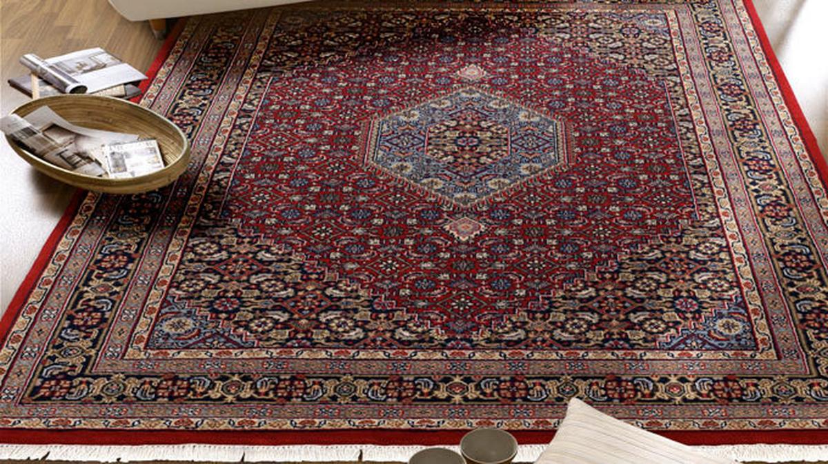 Orientalischer Webteppich Blau/Rot Bidjar 70x140 cm - Blau/Rot, Basics, Textil (70/140cm) - Cazaris