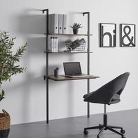 Psací stůl MAJA dekor ořech - černá/barvy ořechu, Moderní, kov (80/50/180cm) - Bessagi Home