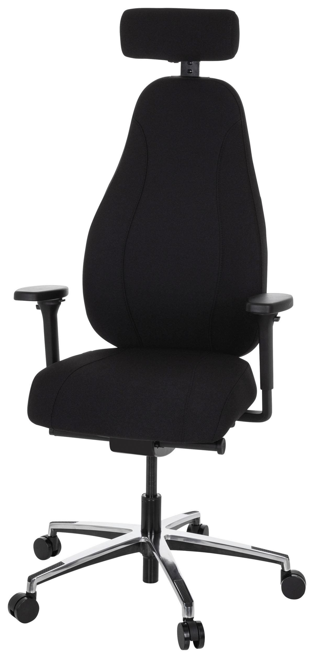 Drehstuhl Resistio Armstützen Schwarz Bis 150kg - Schwarz, MODERN, Kunststoff/Textil (71/140/62cm) - MID.YOU