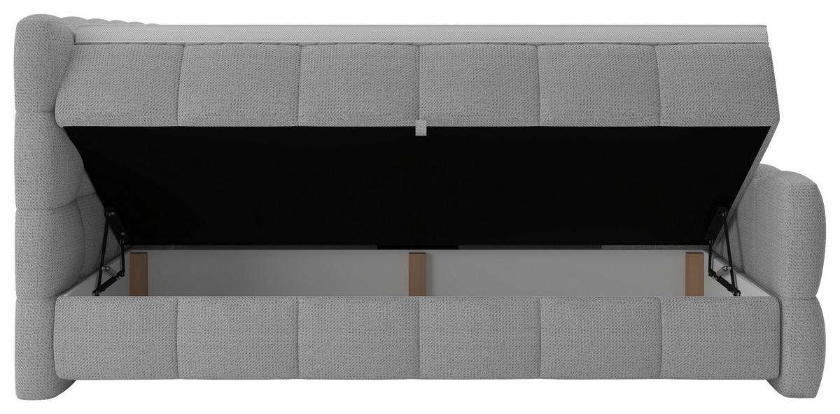 Boxspringbett Brisbane inkl. Bettkasten 160x200 - Hellgrau/Schwarz, Trend, Holz/Holzwerkstoff (160/200cm) - Sembella