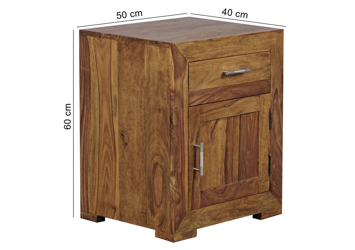 Nachtkästchen Sheesham Massiv H: 60 Cm Mumbai - Sheeshamfarben, KONVENTIONELL, Holz (50/60/40cm) - MID.YOU