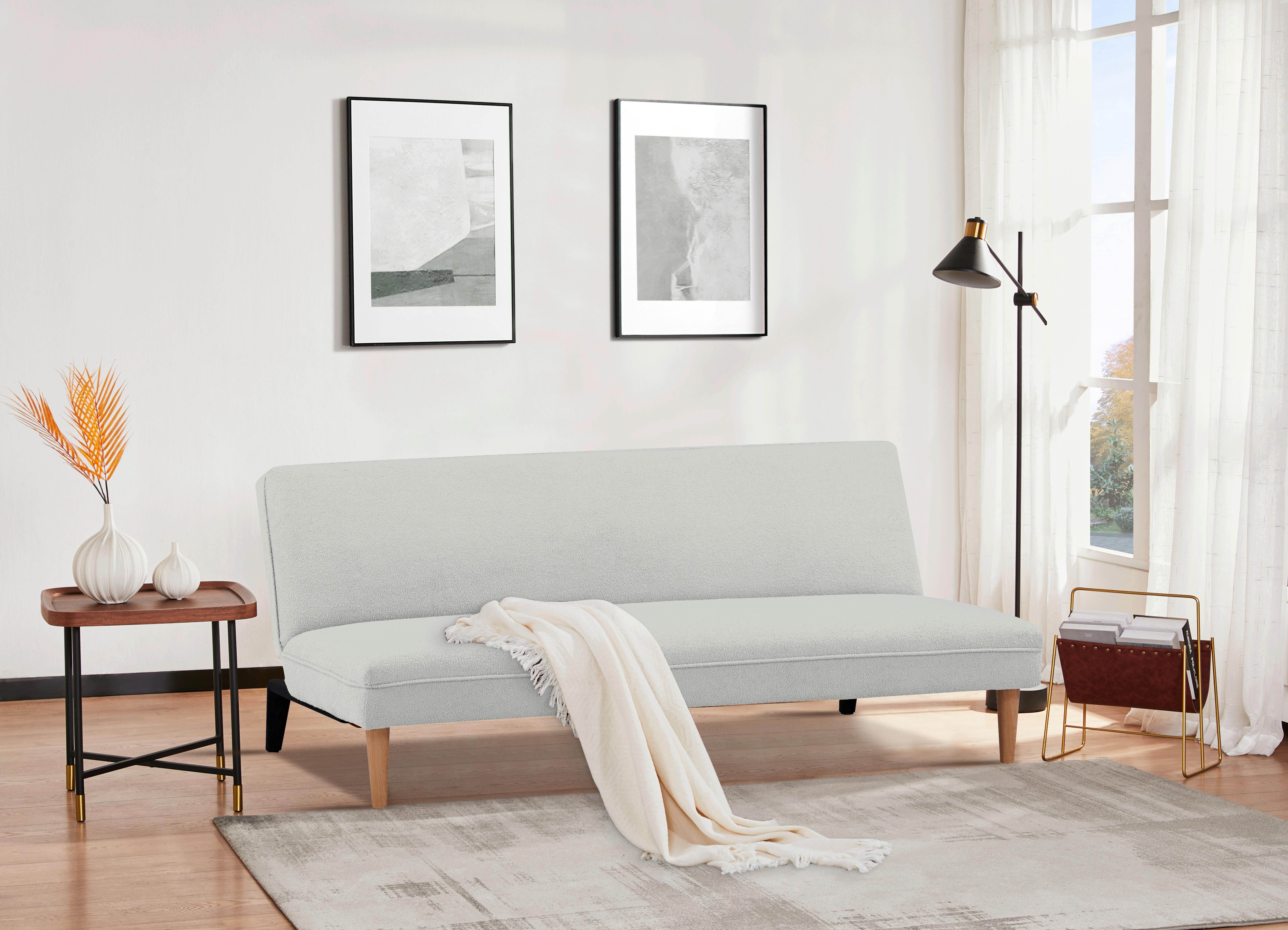 Rozkladacia pohovka ZERR, buklé, biela - čierna/biela, Modern, drevo/textil - P & B