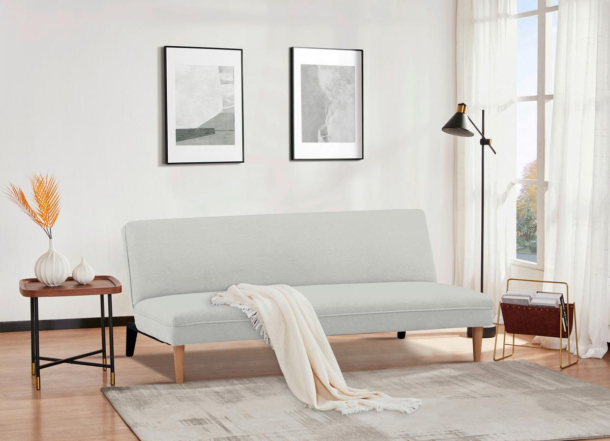 Rozkladacia pohovka ZERR, buklé, biela - čierna/biela, Modern, drevo/textil - P & B