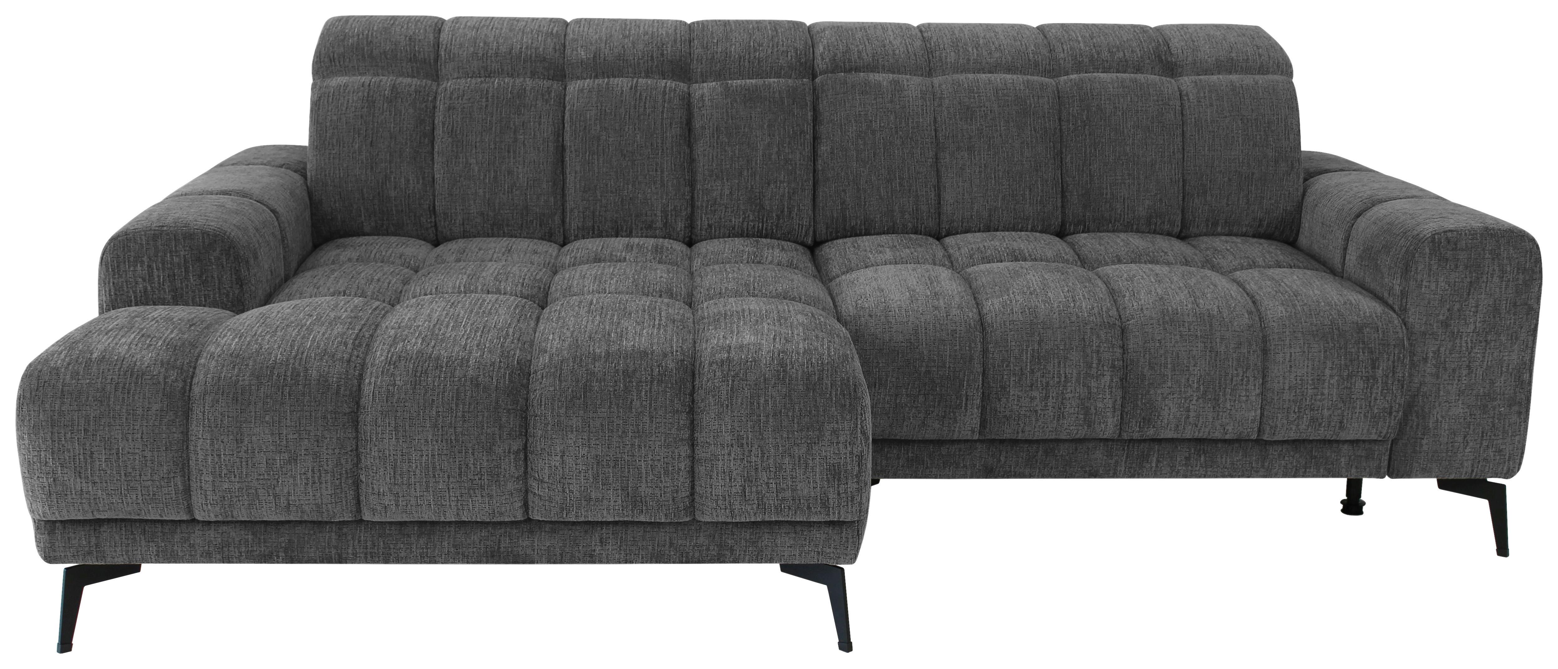 Rohová sedačka LAYA, levá, antracitová žinylka KANSAS - antracitová, Moderní, textil (155/250cm) - Premium Living