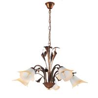 Kronleuchter 4722/5b - Bronzefarben, Natur, Glas/Metall (70/100cm)