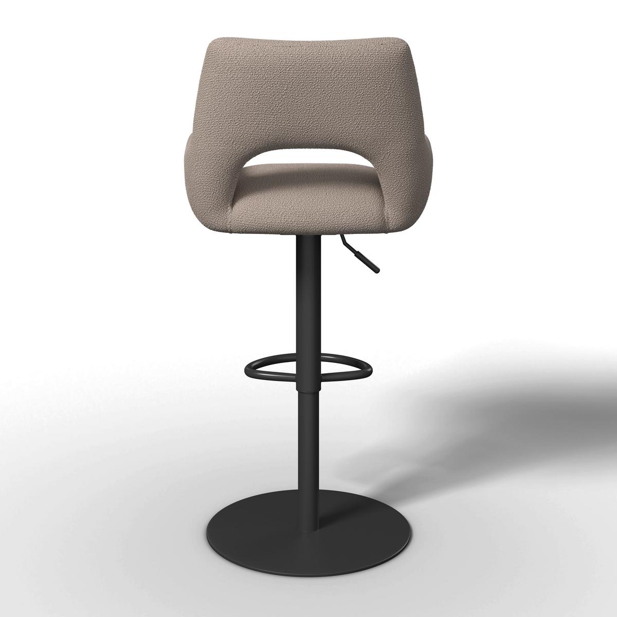 Barová stolička Tami, krémová - čierna/krémová, Modern, kov/drevo (46/82-102/51cm) - Bessagi Home