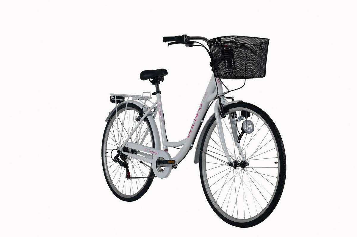 Citybike 28'' mit Korb DaCapo Cantaloupe weiß/pink - Weiß, LIFESTYLE, Metall (25/140/60cm)