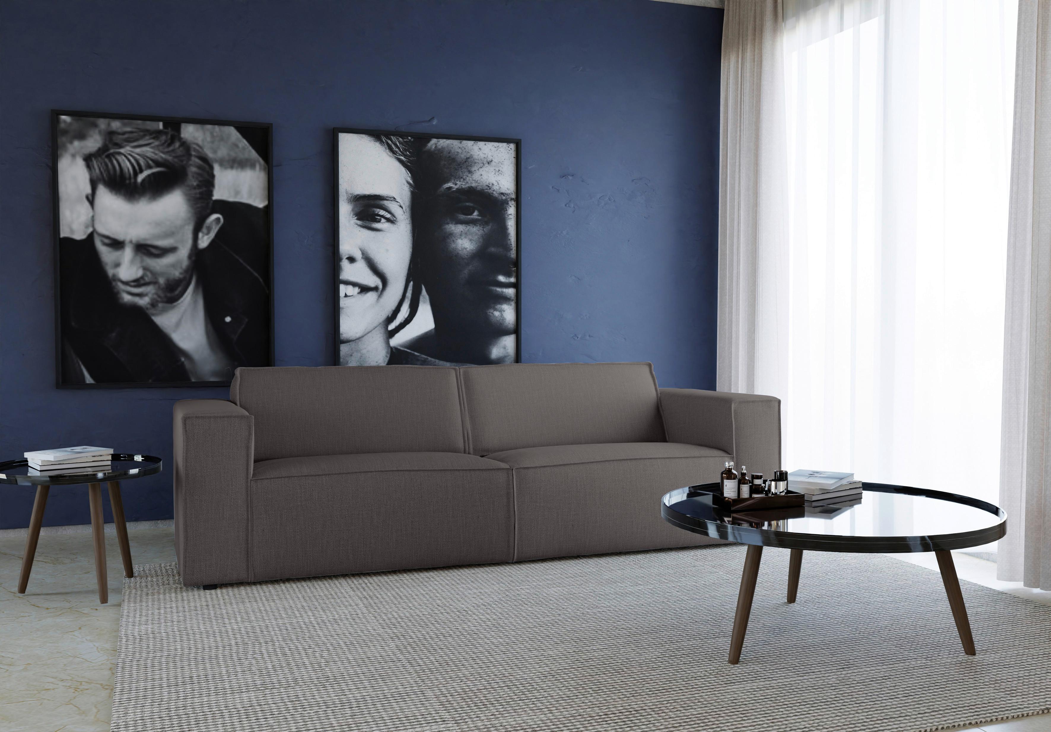 3-sitzer-sofa Dice Dunkelgrau - Dunkelgrau/Schwarz, MODERN, Textil (250/80/102cm) - MID.YOU