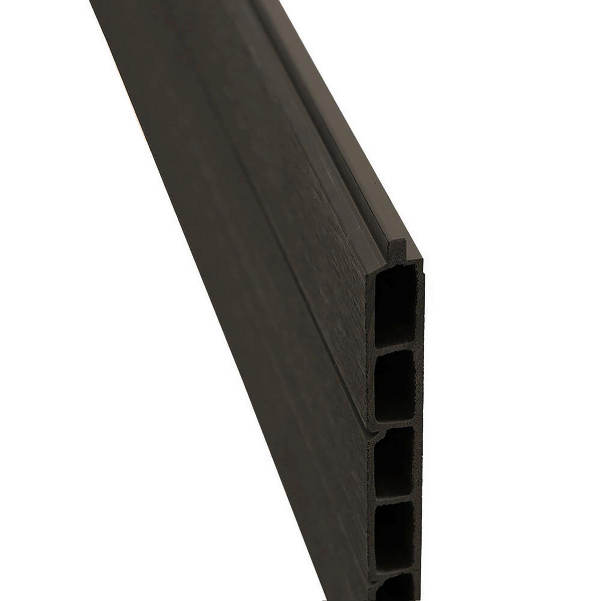 WPC Zaunpaket 5 Elemente, 6 Pfosten, einfaches Stecksystem - Anthrazit, KONVENTIONELL, Holzwerkstoff (910/185/10cm) - Prestige Home
