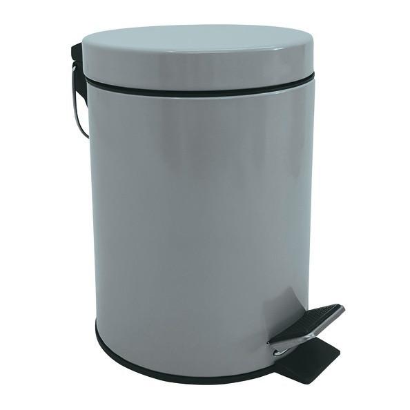Kosmetikeimer Unis 3l Hellgrau Metall Dxh 17x25 - Hellgrau/Schwarz, Basics, Kunststoff/Metall (17/25cm)