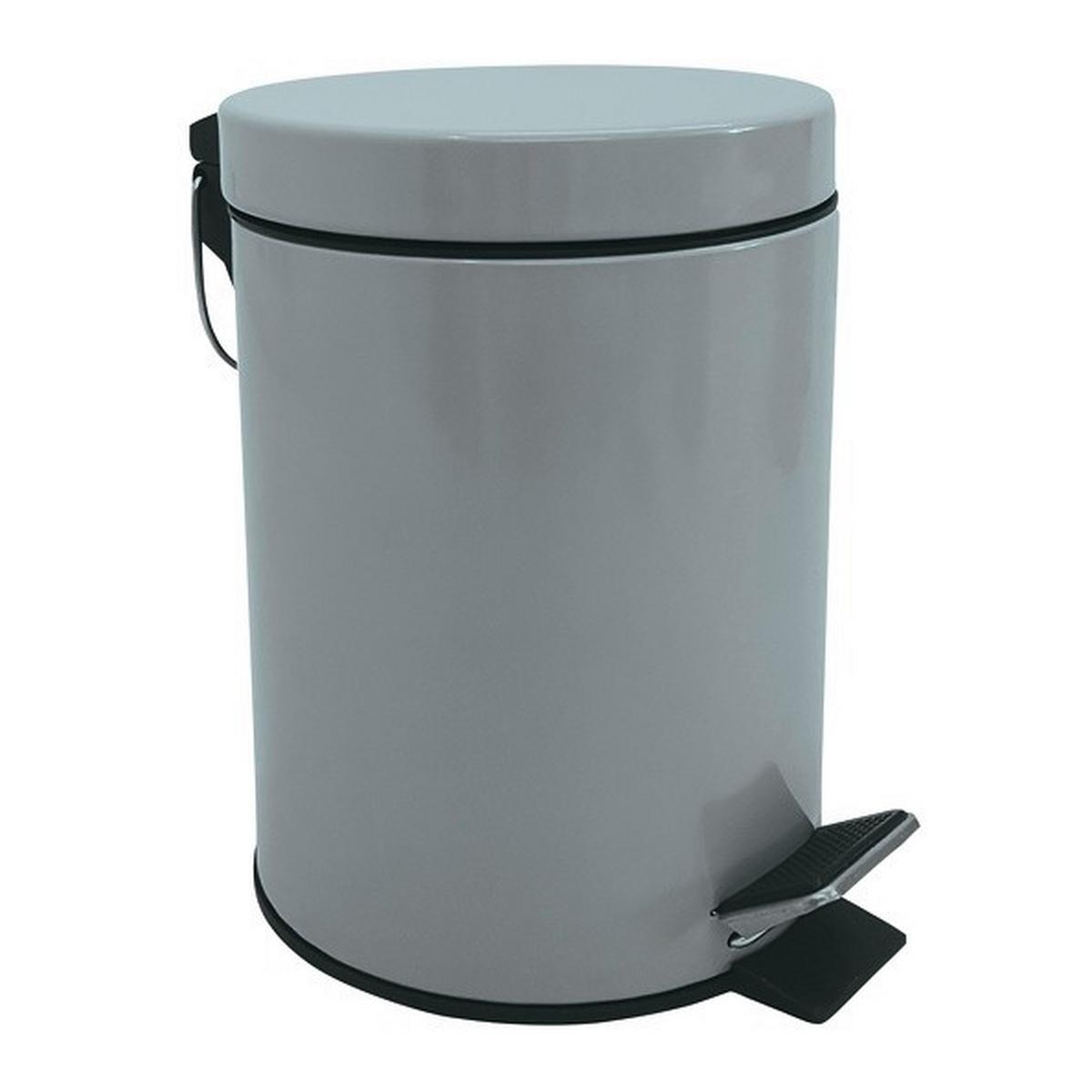 Kosmetikeimer Unis 3l Hellgrau Metall Dxh 17x25 - Hellgrau/Schwarz, Basics, Kunststoff/Metall (17/25cm)