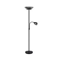Stehleuchte Gerry Schwarz Schwarzchrom D: 34 cm - Schwarzchrom/Schwarz, LIFESTYLE, Glas/Metall (34/180cm)