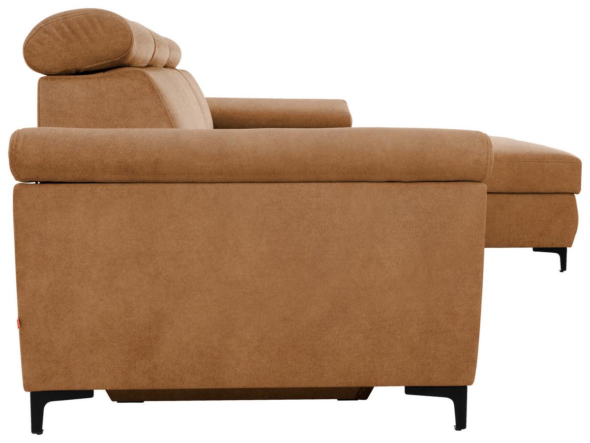 Eckschlafsofa Santi Bernsteinfarben S: 176/2578 Cm - Bernsteinfarben/Schwarz, MODERN, Textil (258/176cm) - MID.YOU
