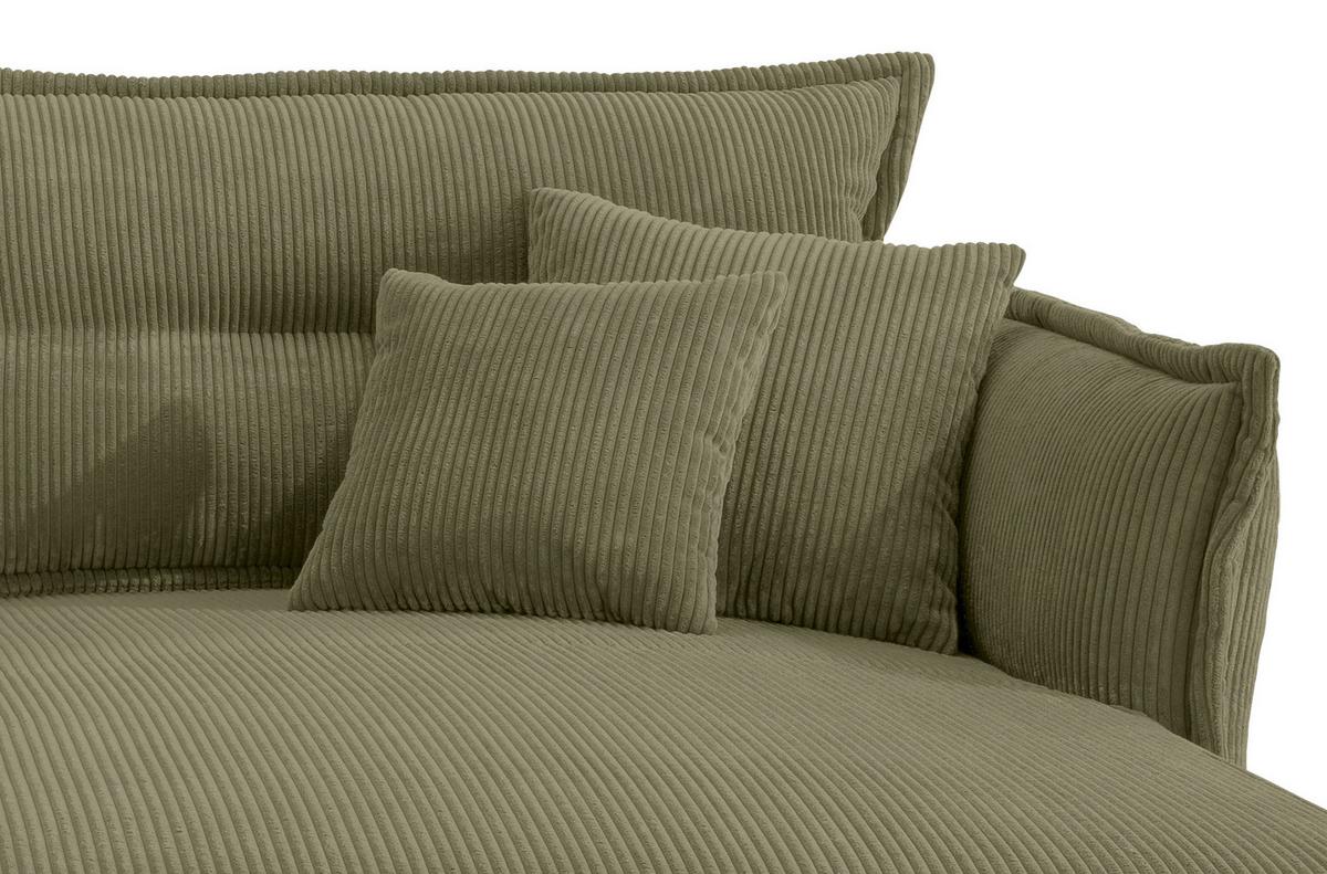 Ecksofa Lava Olivgrün S: 255x180cm - Schwarz/Olivgrün, MODERN, Textil (255/180cm) - Livetastic